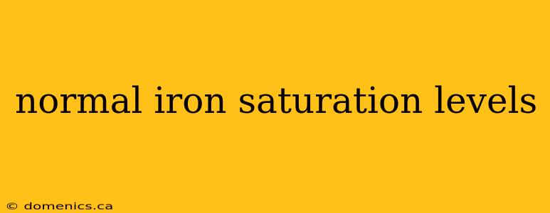 normal iron saturation levels