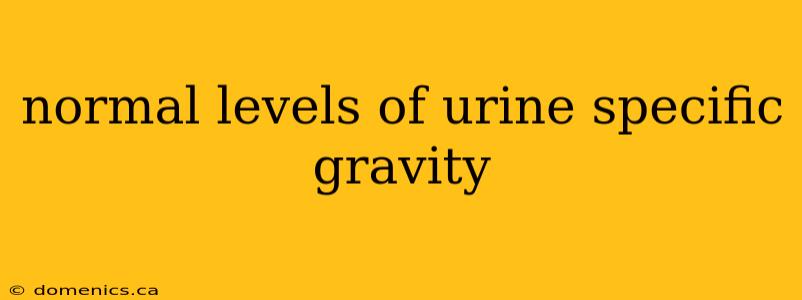 normal levels of urine specific gravity