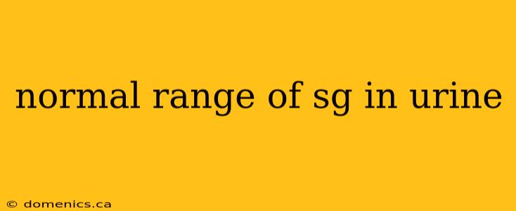 normal range of sg in urine