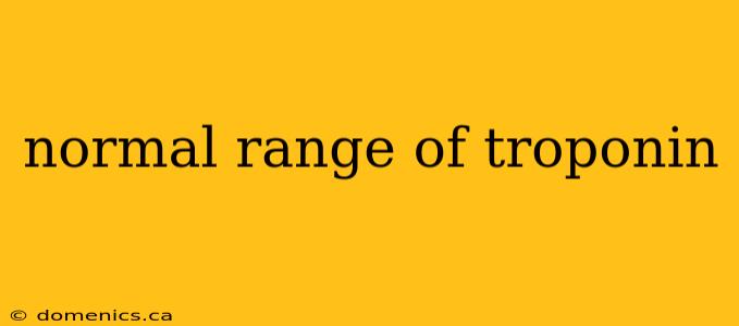 normal range of troponin