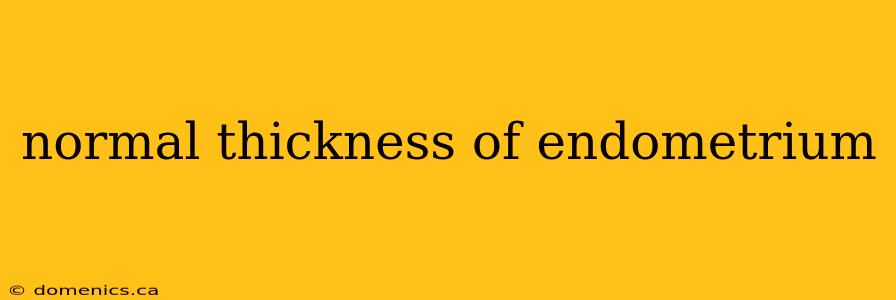 normal thickness of endometrium