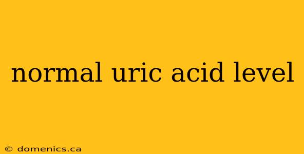 normal uric acid level