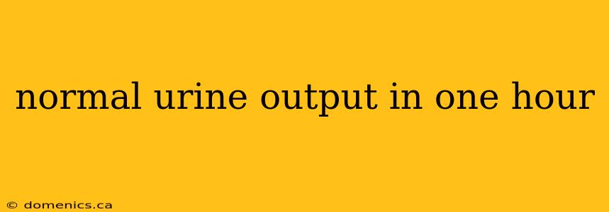 normal urine output in one hour