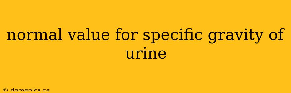 normal value for specific gravity of urine