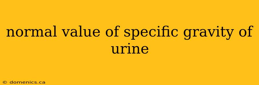 normal value of specific gravity of urine