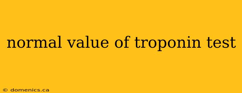 normal value of troponin test