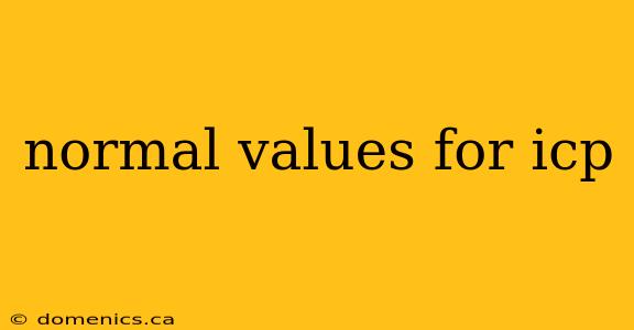 normal values for icp