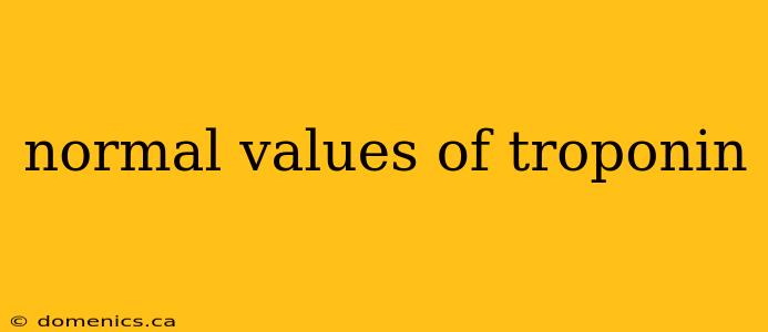 normal values of troponin