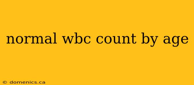 normal wbc count by age