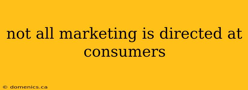 not all marketing is directed at consumers