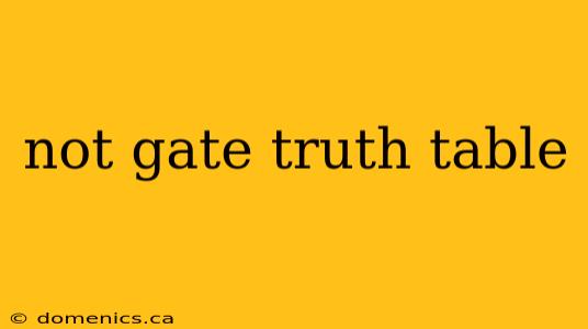 not gate truth table