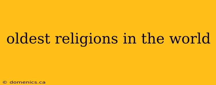 oldest religions in the world