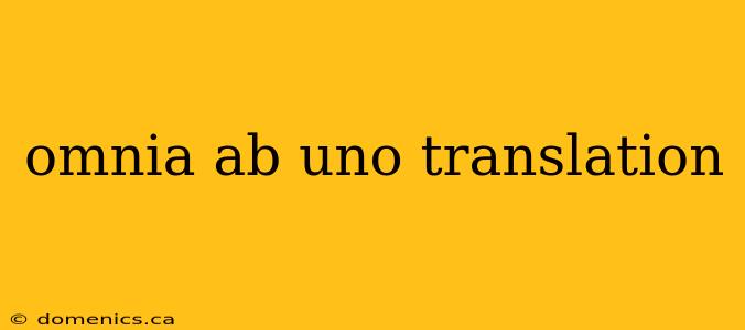 omnia ab uno translation