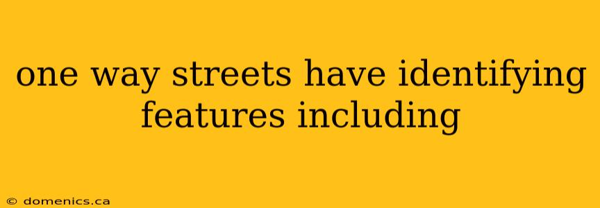 one way streets have identifying features including