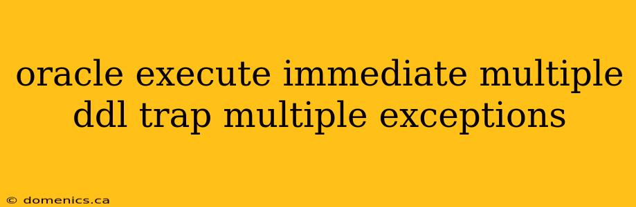 oracle execute immediate multiple ddl trap multiple exceptions