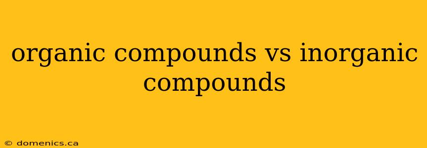 organic compounds vs inorganic compounds