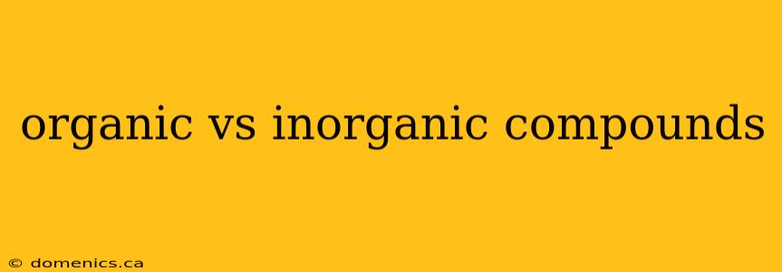 organic vs inorganic compounds