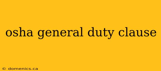 osha general duty clause