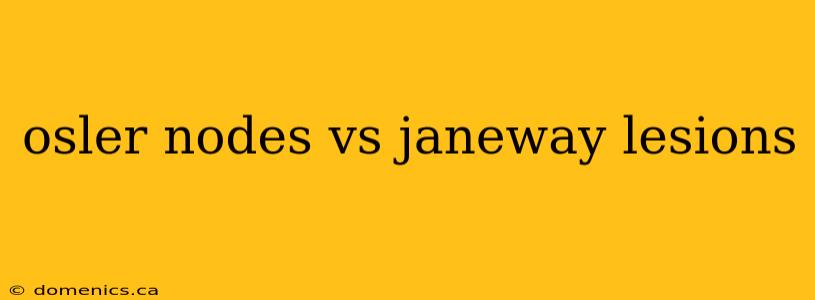osler nodes vs janeway lesions