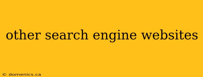 other search engine websites