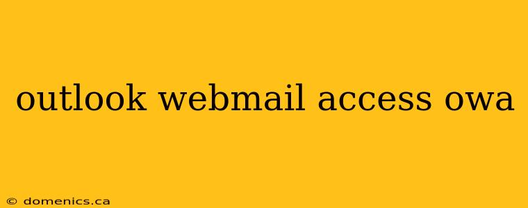 outlook webmail access owa