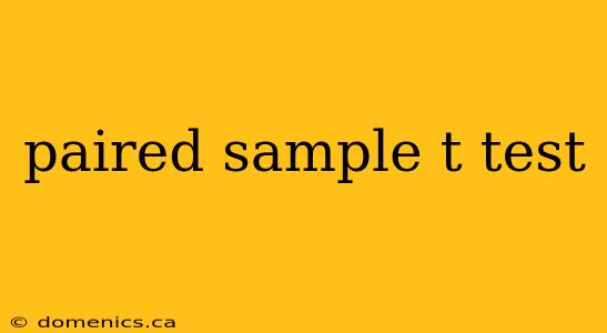 paired sample t test