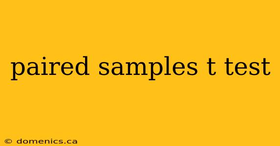 paired samples t test