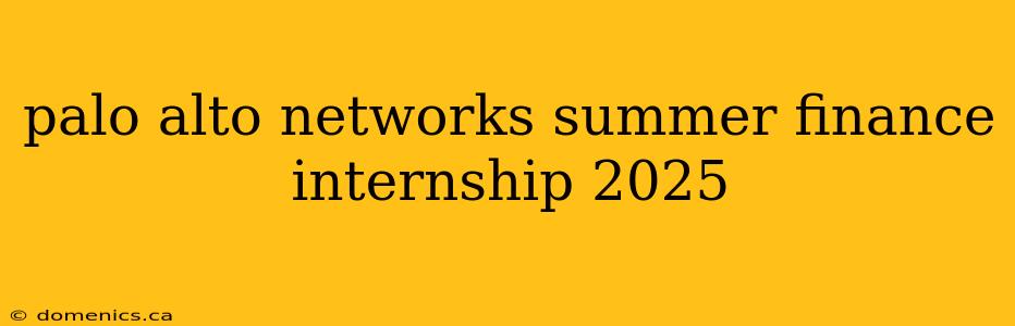 palo alto networks summer finance internship 2025