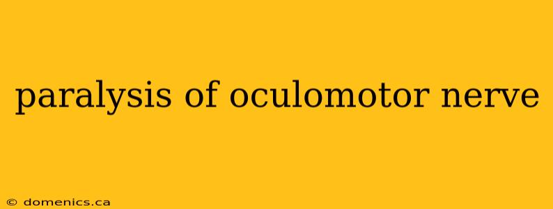 paralysis of oculomotor nerve