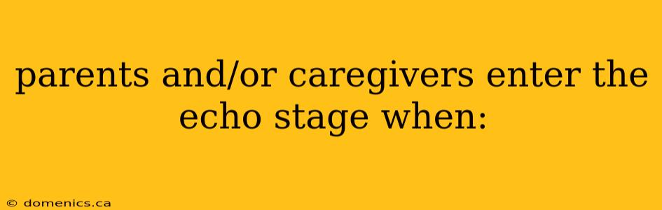 parents and/or caregivers enter the echo stage when: