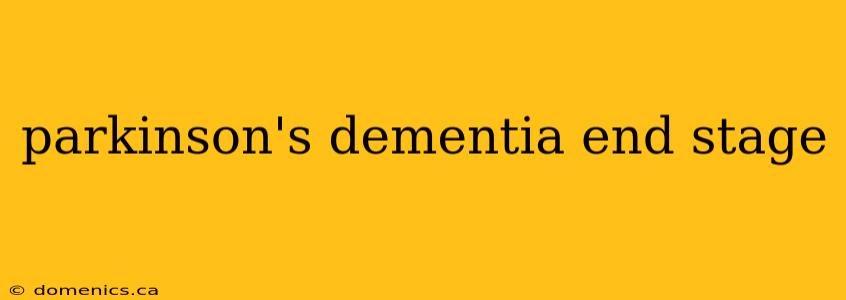 parkinson's dementia end stage