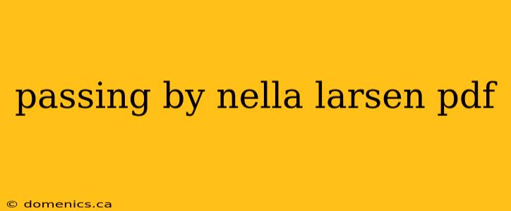 passing by nella larsen pdf