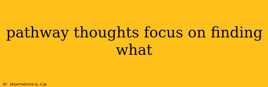 pathway thoughts focus on finding what