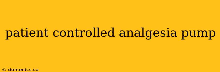 patient controlled analgesia pump