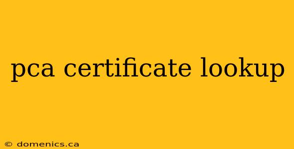 pca certificate lookup