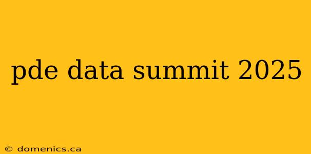 pde data summit 2025