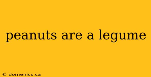 peanuts are a legume