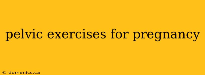 pelvic exercises for pregnancy