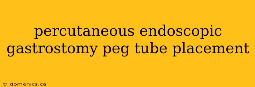 percutaneous endoscopic gastrostomy peg tube placement