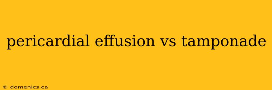 pericardial effusion vs tamponade