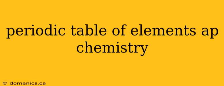 periodic table of elements ap chemistry