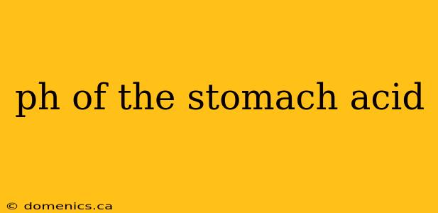 ph of the stomach acid