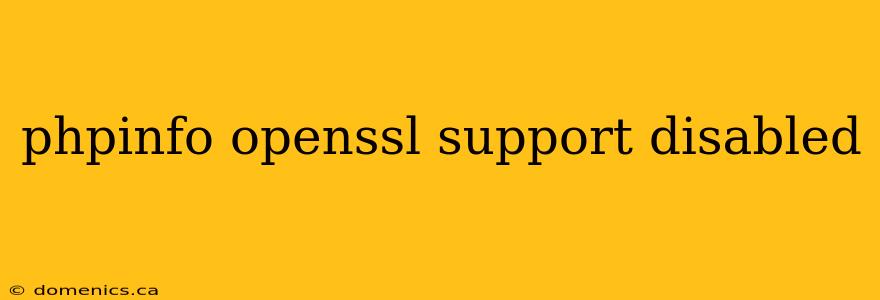 phpinfo openssl support disabled