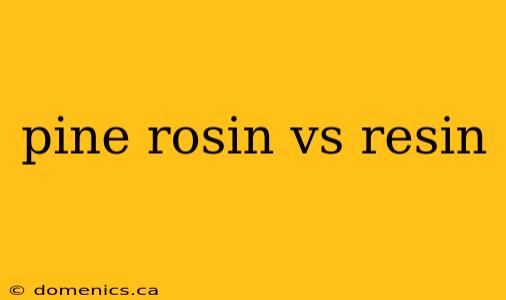 pine rosin vs resin