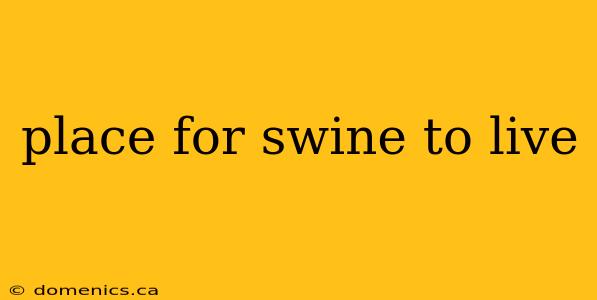 place for swine to live