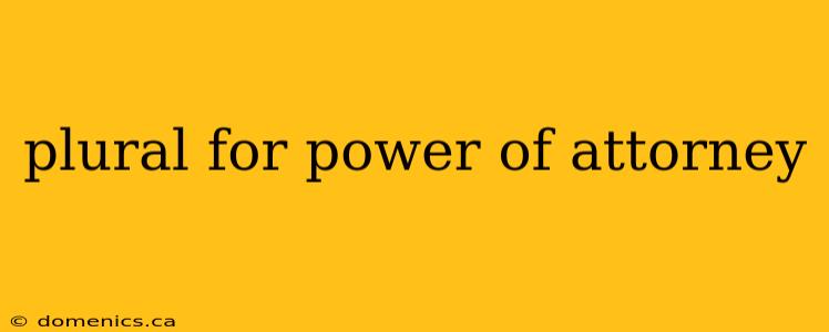 plural for power of attorney