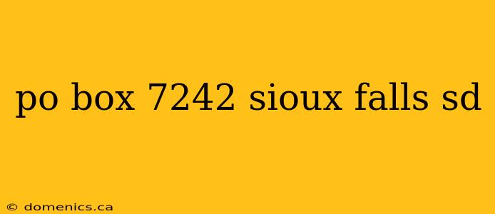 po box 7242 sioux falls sd