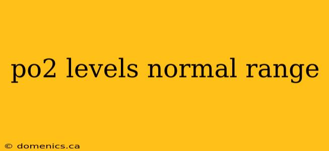 po2 levels normal range