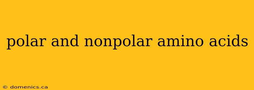 polar and nonpolar amino acids