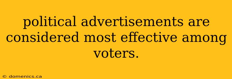 political advertisements are considered most effective among voters.